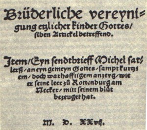 Schleitheimer Title page
