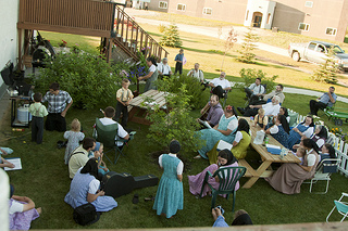 singing outdoors